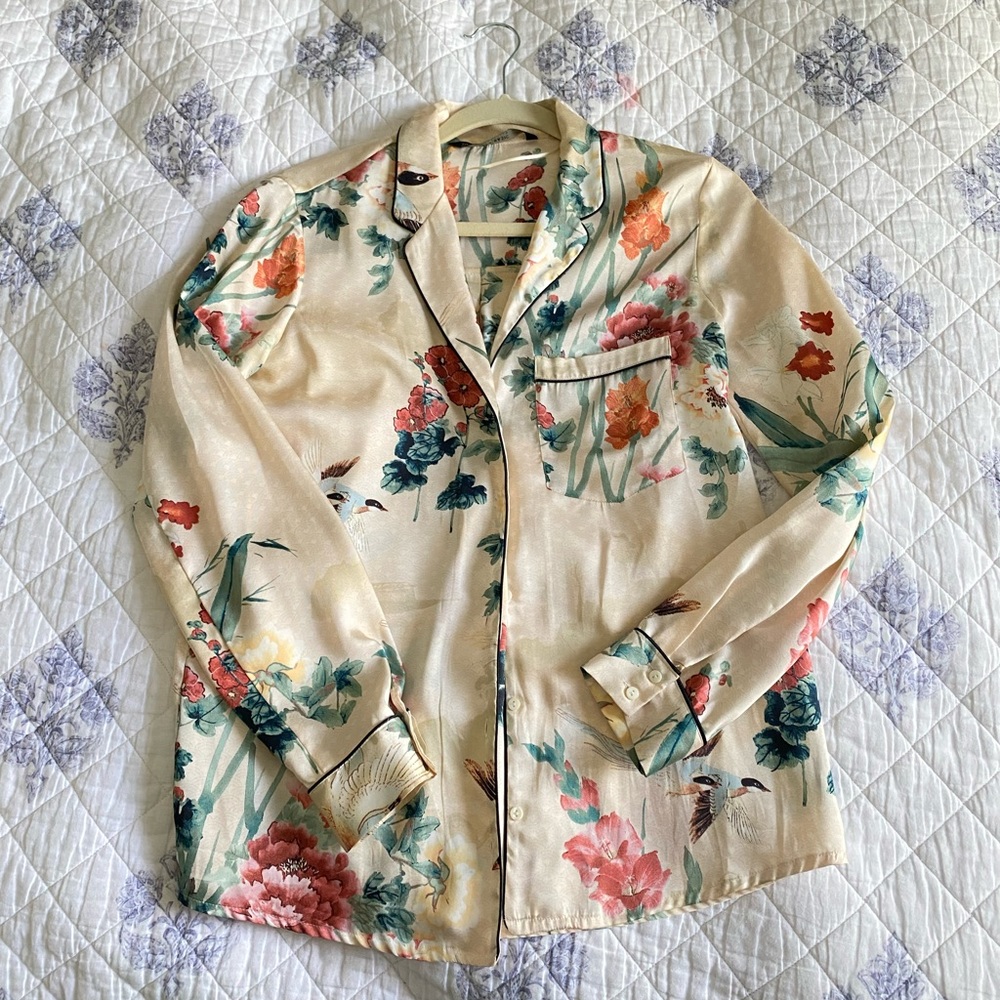 Satin pijama style ZARA TOP